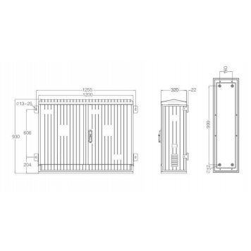 Корпус электрического шкафа из стеклонаполненного полиэстера 930.1200.320 (ВхШхГ) IP54 2 двери-1