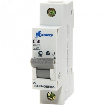 Автоматический выключатель ВА47-063Про, 1P, 25A, Icu-4,5kA, х-ка С
