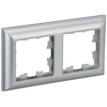 BRITE Рамка 2-мест. РУ-2-Бр алюм./алюм. IEK