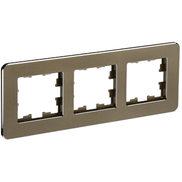 BRITE Рамка 3-мест. РУ-3-1-Бр металл латунь RE IEK