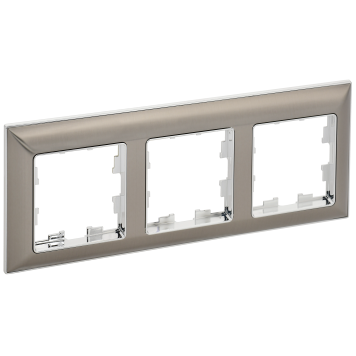 BRITE Рамка 3-мест. РУ-3-Бр металл хром/никель IEK