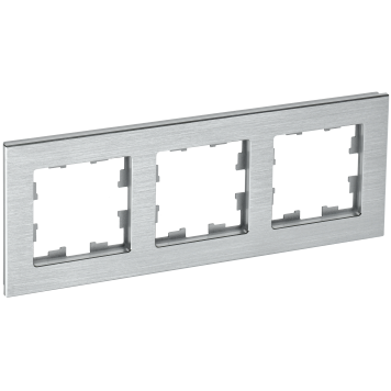 BRITE Рамка 3-мест. РУ-3-1-БрА металл алюм. IEK