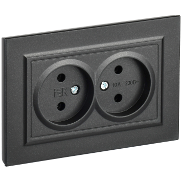 BRITE Роз. 2-я без з/к/ш 10А в сб. РС12-2-БрЧ черн. IEK