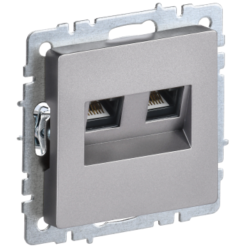 BRITE Роз. комп. 2-ая RJ45 кат.5E РК10-2-БрС сталь IEK