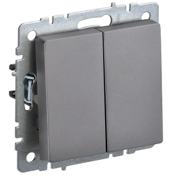 BRITE Выключ. 2-кл. прох. 10А ВС10-2-6-БрС сталь IEK