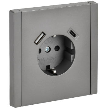 FORTE&PIANO Роз. з/к/ш в/к 16А USB A+C 18Вт FP547 ст. IEK