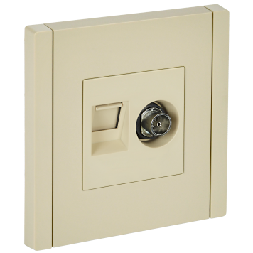 FORTE&PIANO Роз. двойная TV+RJ45 кат.6 FP437 ван. IEK