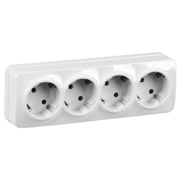 GLORY Роз. 4-я с з/к без з/ш о/у 16А РС24-3-ХБ белый IEK