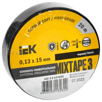 MIXTAPE BASIC Изолента 0,13х15мм черная 20м IEK