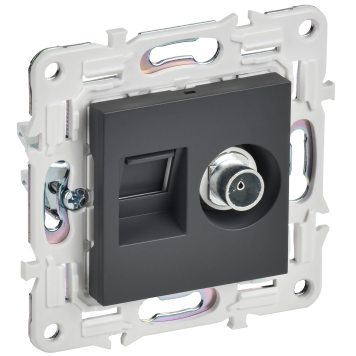 SKANDY Роз. двойная TV+RJ45 кат.6 SK-A15T титан IEK