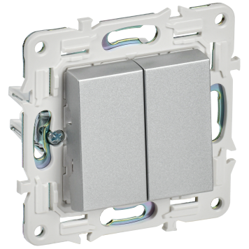 SKANDY Выключ. 2-кл. прох. 10А SK-V05S сереб. IEK