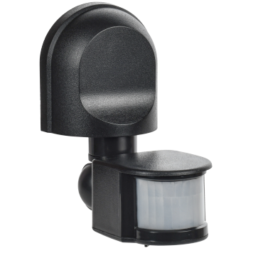 Датчик движения ДД 008 черный, макс. нагрузка 1100Вт, угол обзора 180град., дальность 12м, IP44, IEK