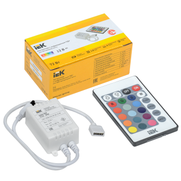Контроллер с ПДУ ИК RGB 3 канала 12В 2А 72Вт IEK