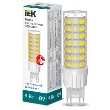 Лампа LED CORN капсула 9Вт 230В 4000К керамика G9 IEK
