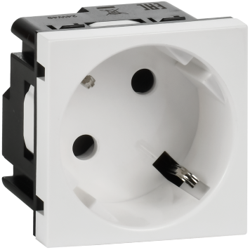 Розетка 45град з/к з/ш в/з белая