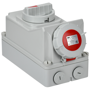 Розетка с мех. блок. ССИ-815 16А-6ч 380В 3P+PE+N IP67 IEK