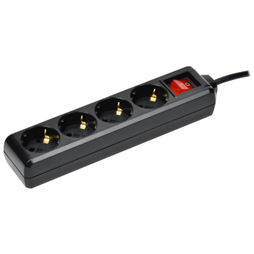 Удлинитель У04К 4 места с/з 3м 3х1мм2 16А 250В чер. IEK