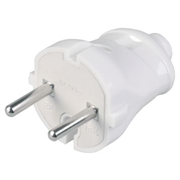 ВПп20-01-Ст Вилка разб. прямая без з/к 6А белая IEK