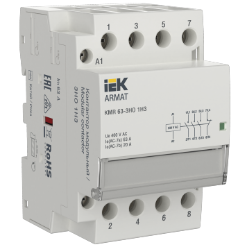 ARMAT Контактор модульный KMR 63А 230В AC 3НО 1НЗ IEK