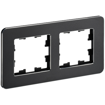 BRITE Рамка 2-мест. РУ-2-1-Бр металл черн. RE IEK