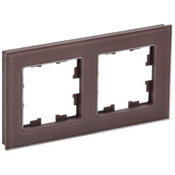 BRITE Рамка 2-мест. РУ-2-2-БрТБ стекло бр. IEK