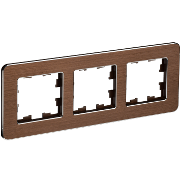 BRITE Рамка 3-мест. РУ-3-1-Бр металл коричн. RE AL IEK