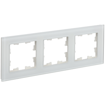 BRITE Рамка 3-мест. РУ-3-2-Бр стекло бел. матовый IEK