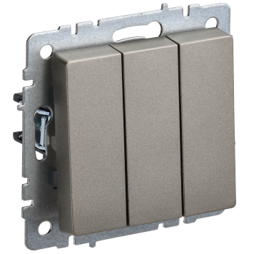 BRITE Выключ. 3-кл. 10А ВС10-3-0-БрШ шамп. IEK