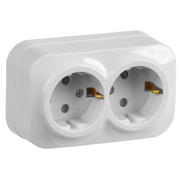 GLORY Роз. 2-я с з/к/ш о/у 16А РСш22-3-ХБ белый IEK