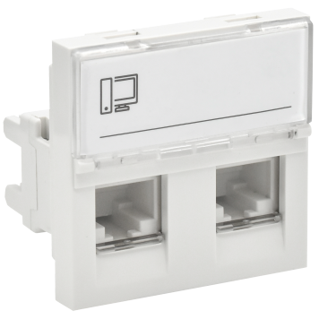 PRIMER РКИ-22-00-П-6 Розетка RJ45 кат.6 (2м/2вх) бел. IEK