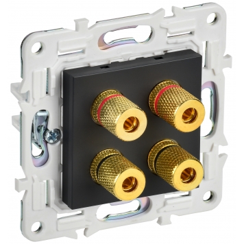 SKANDY Аудиорозетка 4-мест. SK-A01Bl черн. IEK
