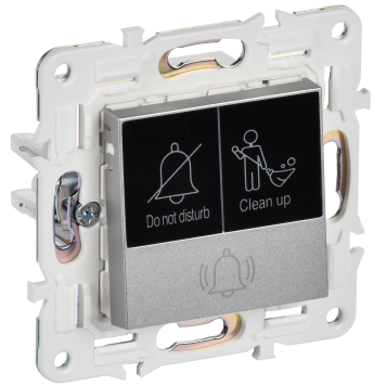 SKANDY Кнопка звонка с инд. отел. 10А SK-V17S сереб. IEK