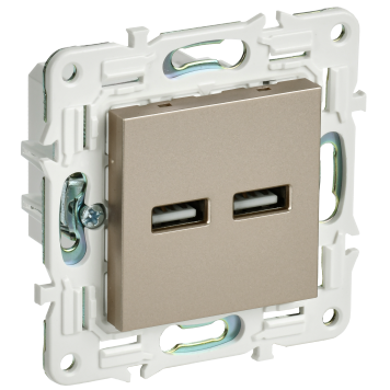 SKANDY Роз. USB A+A 3,1А SK-R15Sh шамп. IEK