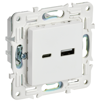 SKANDY Роз. USB A+C 18Вт SK-R13W арк. бел. IEK