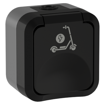 TORS Роз. 1-я с з/к кр с ик. самок 16А IP55 TS121 графит IEK