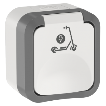 TORS Роз. 1-я с з/к кр с ик самок 16А IP55 TS321 сер-бел IEK