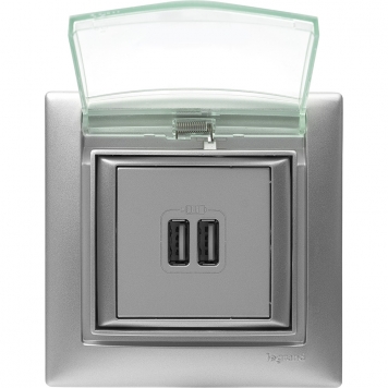 VALENA Рамка 1-мест. IP44 с кр. алюм.