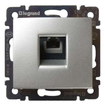 VALENA Роз. телефонная RJ11 алюм.