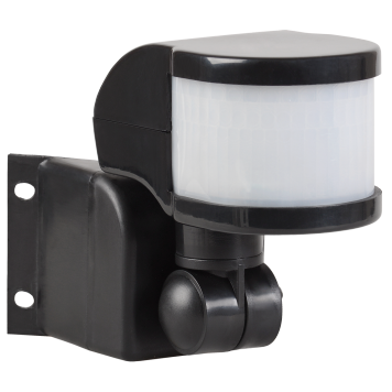 Датчик движения ДД 018В черный, макс. нагрузка 1100Вт, угол обзора 270град, дальность 12м, IP44, IEK