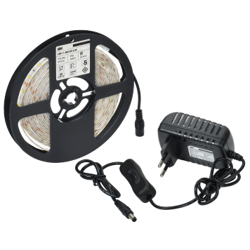 Комплект DIY (2835WW60-4,8-IP65-12В 5м + др. + выкл.) IEK