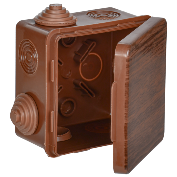 Коробка расп. КМ 80х80х50мм о/к IP54 7 вв. дуб IEK