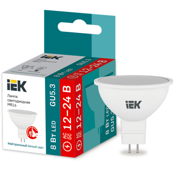 Лампа LED MR16 софит 8Вт 12-24В 4000К GU5,3 IEK