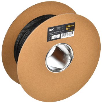 Оплетка кабельная 25-33мм полиэстер 50м черная IEK