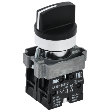 Переключатель LA167-BDF33 3 полож. 2NO черный IEK