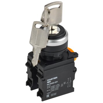 Переключатель с ключом 3 полож. 2NO чёрный MASTER IEK