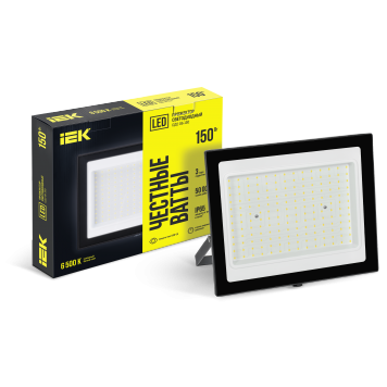 Прожектор СДО 06-150 светодиодный черный IP65 6500K IEK