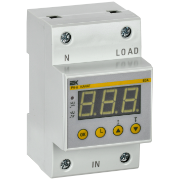 Реле напряжения РН-д однофазное 54мм 63А IEK