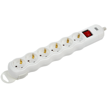 Розетка переносная разб. с выкл. РПр06В 6 мест IEK