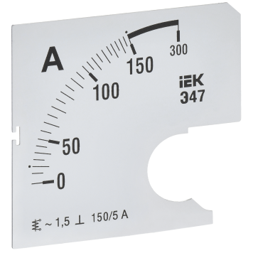 Шкала смен. для амперметра Э47 150/5А-1,5 72х72мм IEK