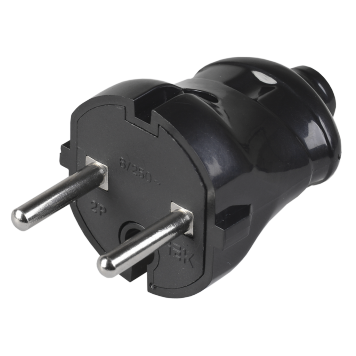 ВПп20-02-Ст Вилка разб. прямая без з/к 6А черная IEK